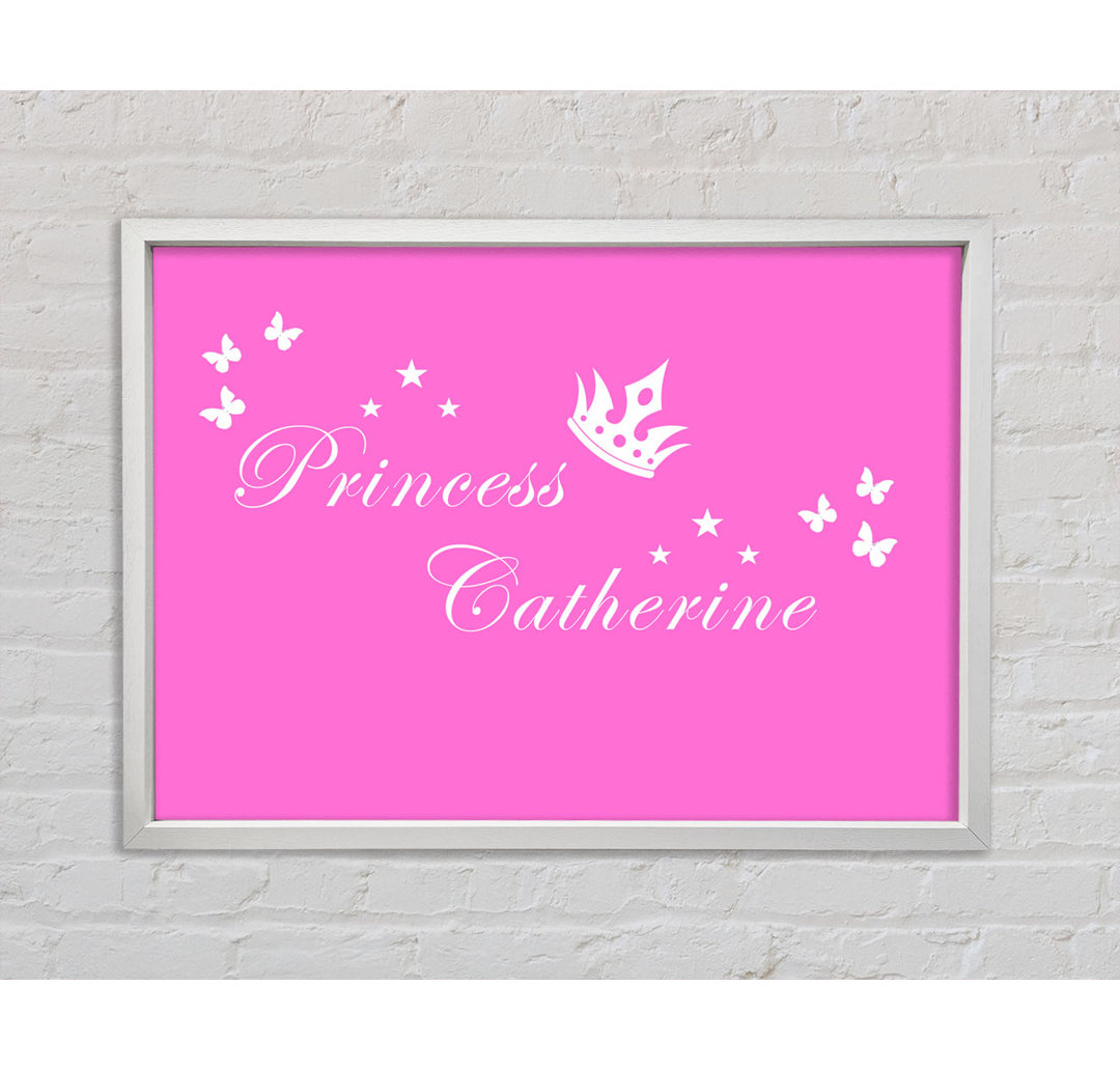 Girls Room Quote Your Own Name Princess 2 - Einzelne Bilderrahmen Kunstdrucke auf Leinwand