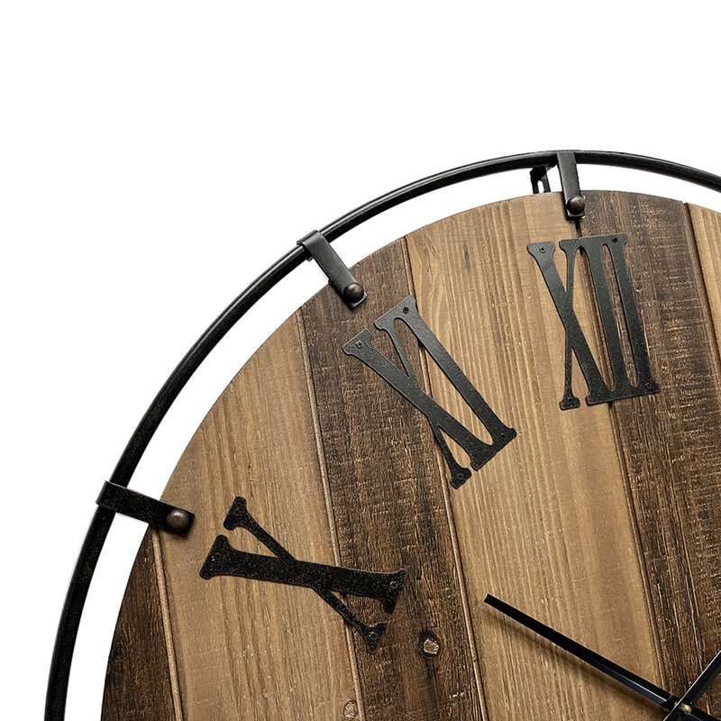 Horloge murale en bois Karina Farmhouse