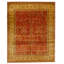Hand Knotted Wool Area Rug in Rust And Gold