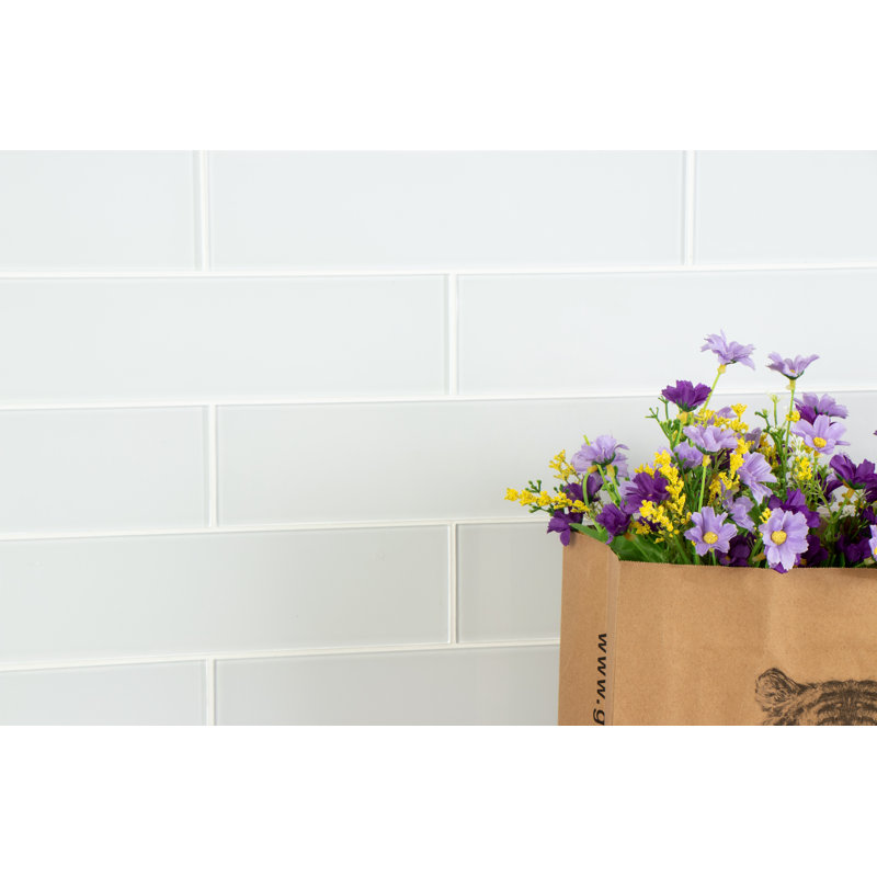 Quality Value Series 3" x 12" Straight Edge Glass Subway Tile, White