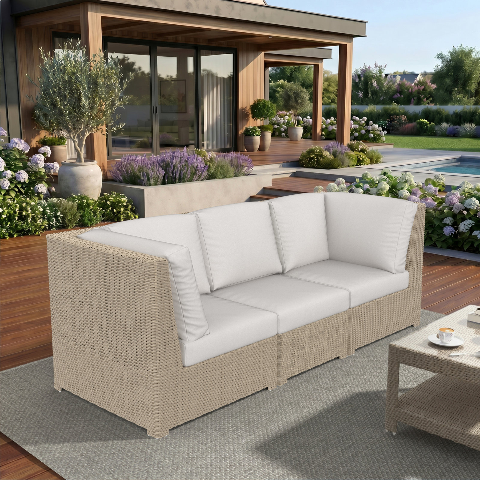 Henri Sunbrella® Patio Lounge Chair, Canvas Natural
