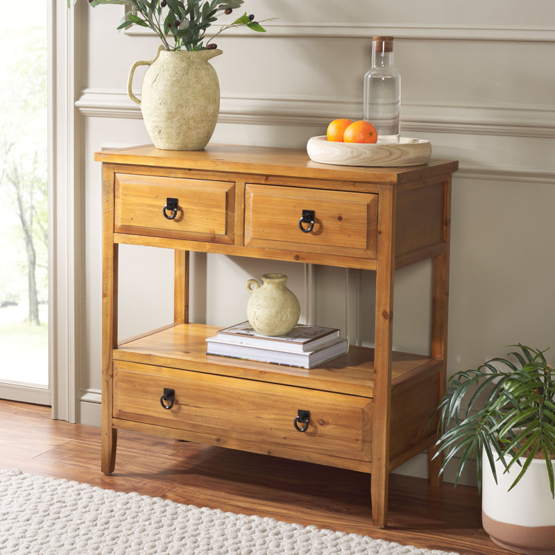 Console en bois massif 31,9 po Sadie, Chêne clair