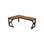 Bureau brun en bois massif en forme de L