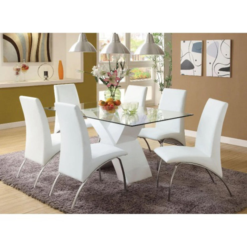 Chaises d'appoint rembourrées en similicuir, Blanc