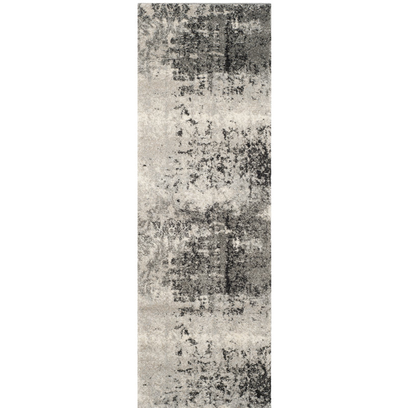 Arlinda Retro Performance Abstract Rug, Runner 2'3" X 9'