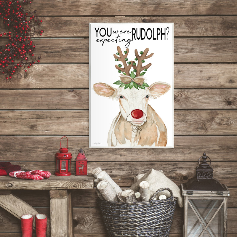 «You Were Expecting Rudolph», plaque murale par Cindy Jacobs, H 19 po x l 13 po