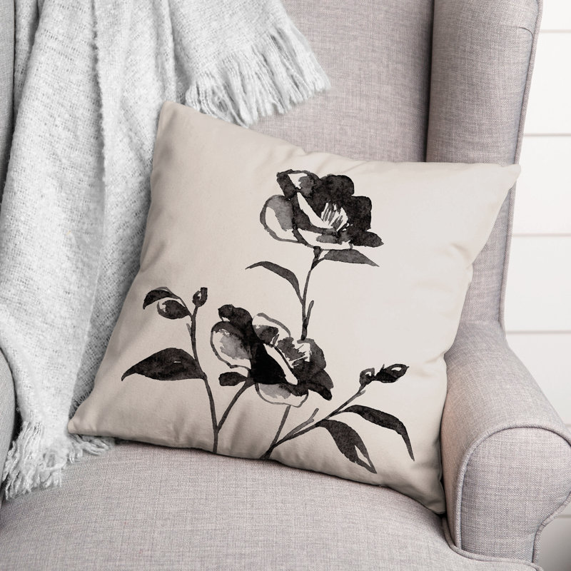 Housse et insert de coussin carré Inky Buddy Rose II