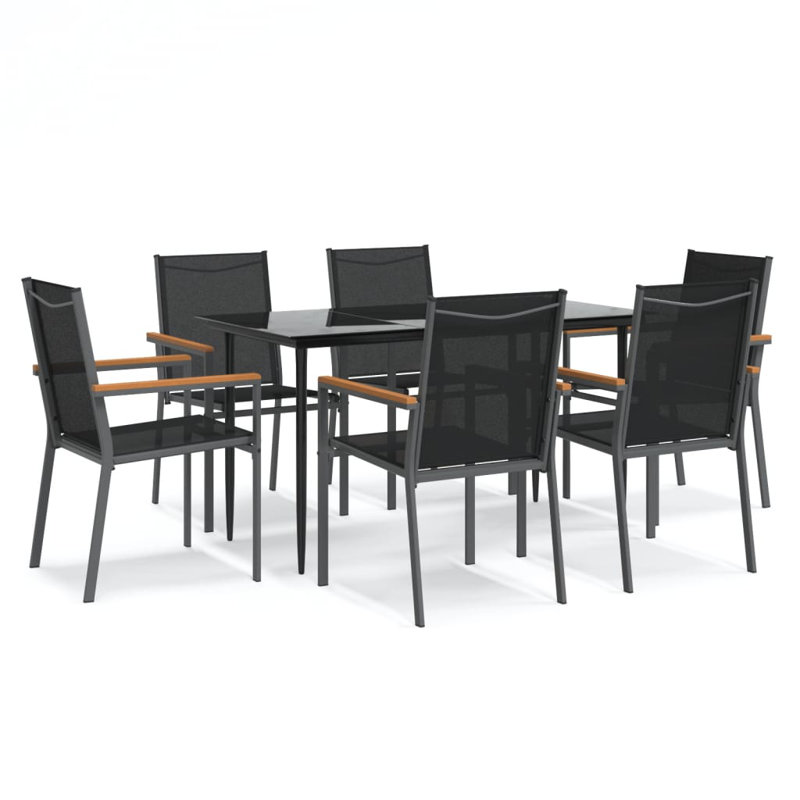 Camilla 6 - Person Patio Dining Set with Rectangular Table, 74cm H x 140cm L x 70cm W