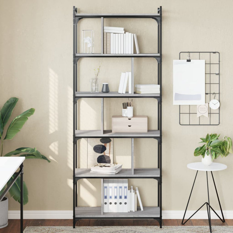 Enriko 192cm H Standard Bookcase, Grey Sonoma