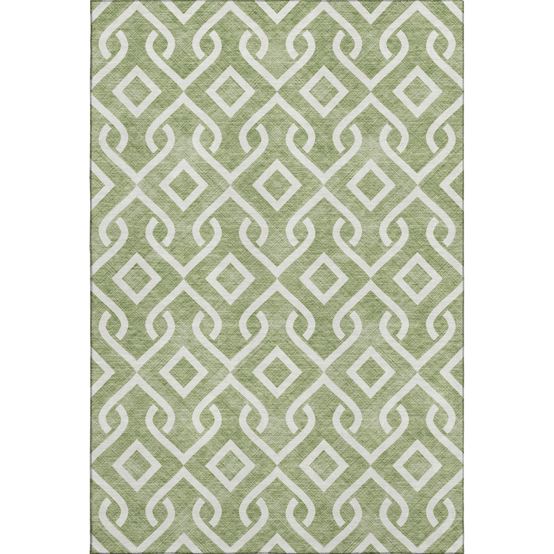 Premium Machine Washable Cerrito Green Rug, Rectangle 8' x 10'