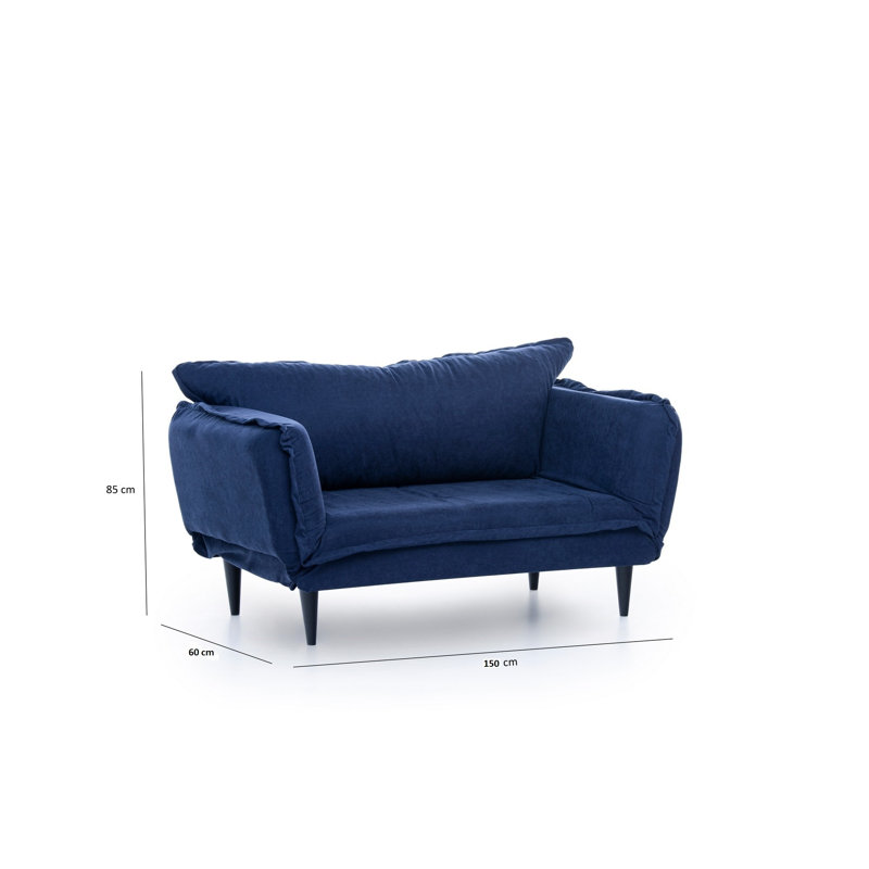 Frankie 78.74" Flared Arm Sleeper, Navy Blue