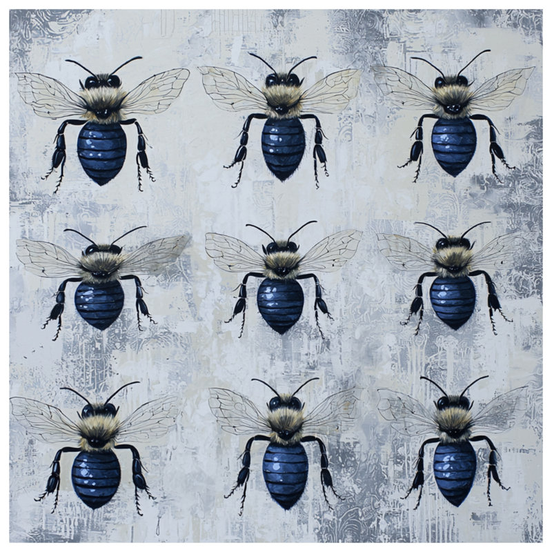 Tapis de bain Blue Honey Bees, L 34 po x L 21 po