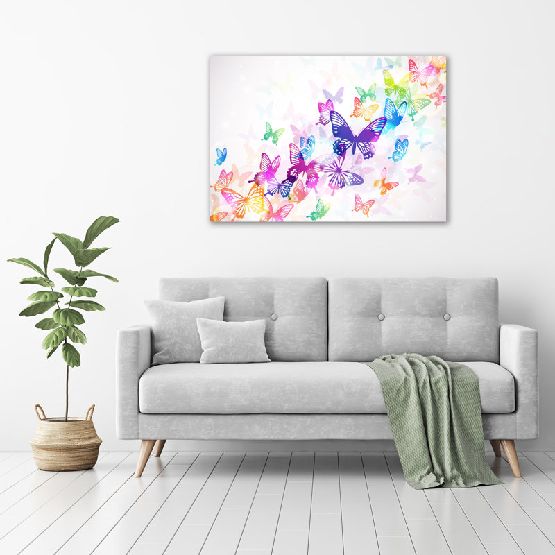 Colorful Butterflies - No Frame Print on Canvas