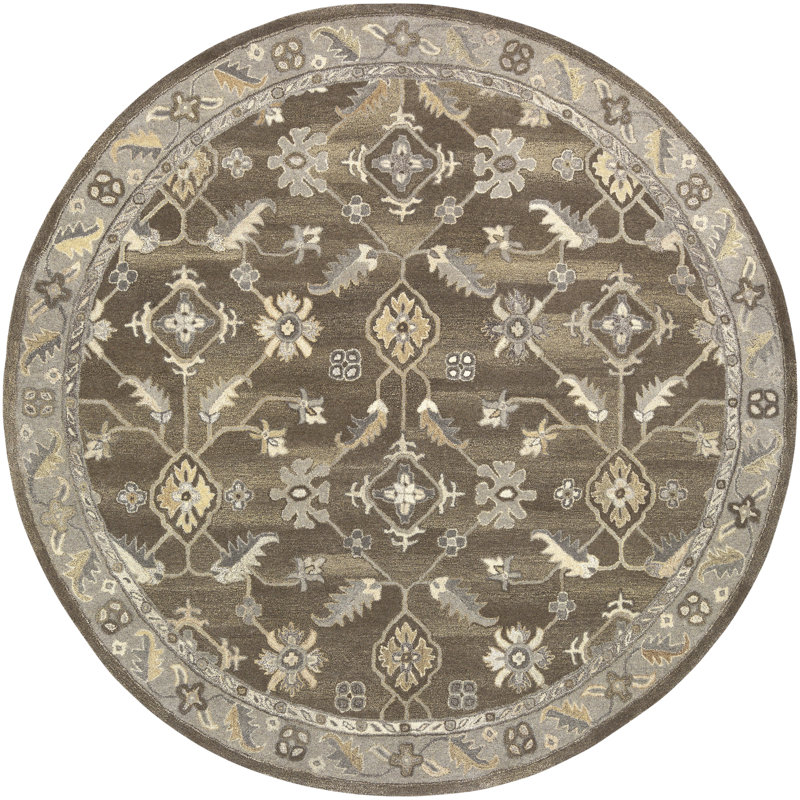 Soho Hand Tufted Wool Floral Indoor Rug, Round 9'9"