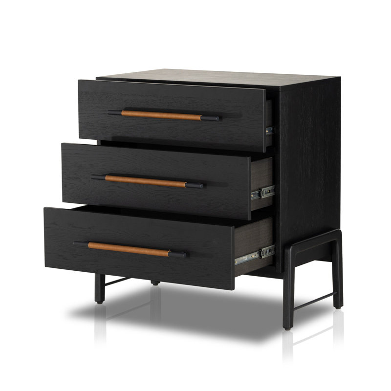 Rosedale 3 Drawer Dresser-Yucca Oak Veneer, Ebony Oak