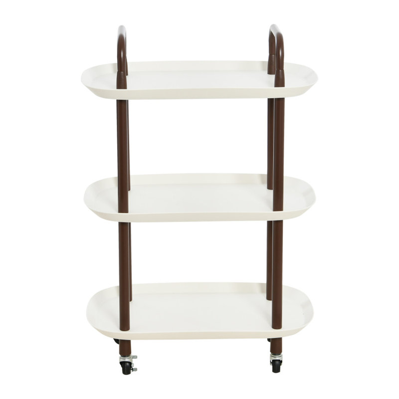 Chariot à 3 niveaux Main + Mesa, Blanc, Brun