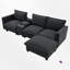 Canapé modulaire 109 po x 57 po avec console, port de charge USB, lampe de lecture, porte-gobelet, canapé modulaire en chenille 4 places-1443333017