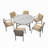 Zendra 6-Person Modern Rustic Patio Dining Set with Acacia Wood and Iron Frame-120341815