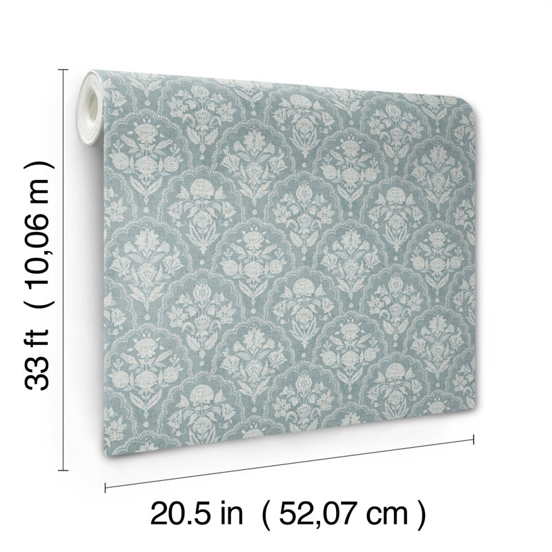 Frances Moss Fishscale Wallpaper, Blue