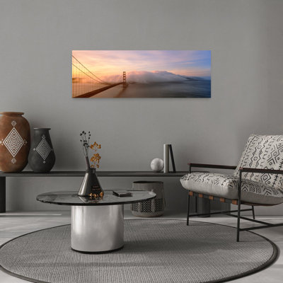 Golden Gate Bridge And Fog San Francisco Ca Colorful Dramatic Abstract City Wall Art