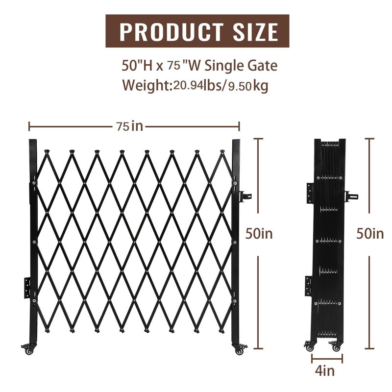 127 cm H Gate Fencing, 6.3' H x 4.2' W