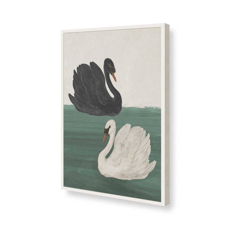 «Black Swan» par Laura Graves, reproduction d'art sur toile, H 48 po x l 36 po, Blanc