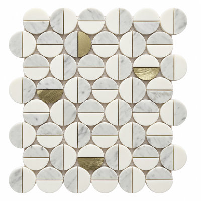 12" X 12" Gray Stone Grid Mosaic Floor And Wall Tile