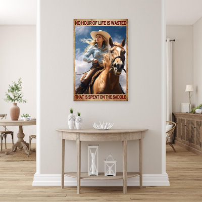 That Is Spent On The Saddle On Canvas Graphic Art
