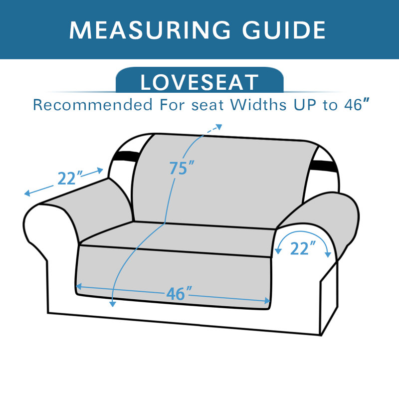 Housse pour fauteuil à coussins carrés/rectangulaires, 100% polyester bleu profond, H 75 po x l 46 po x P 22 po