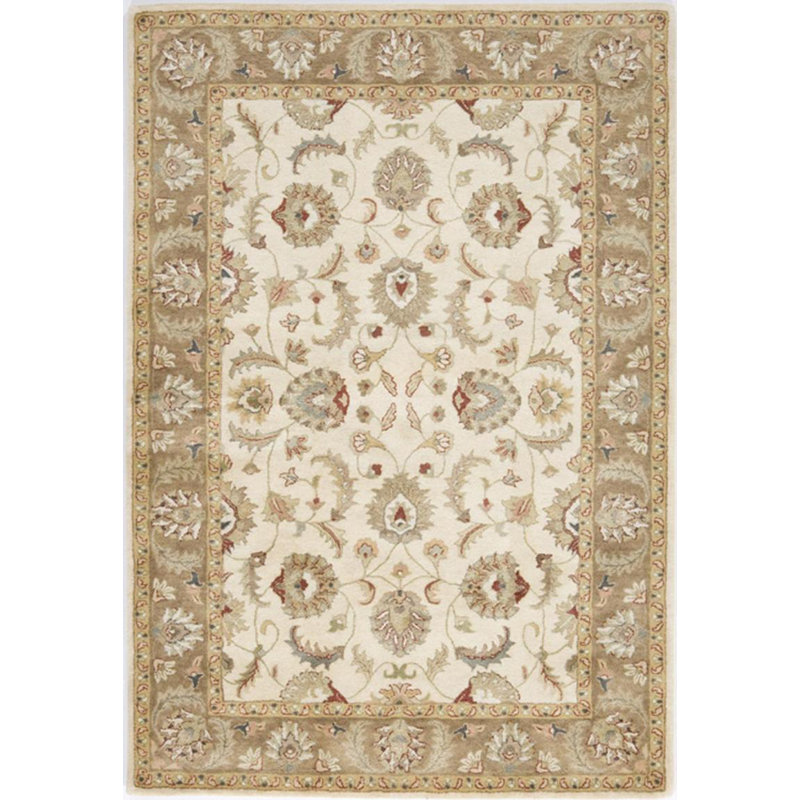 Tapis crème touffeté à la main Terdal, Rectangulaire 3 pi x 5 pi