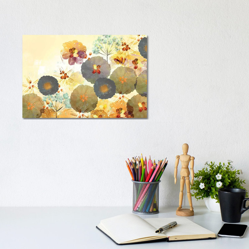 Textured Hedgerow Rust Landscape by Northern Lights - Wrapped Canvas Print, 20.32 cm H x 30.48 cm W