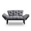 Élégant canapé-lit 2 places en tissu de microfibre gris de 61,0 x 27,6 x 27,6 pouces | Structure 100% métal, rembourrage en mousse à haute résistance, nettoyage facile | Capacité de poids maximale: 440 lb | Parfait pour les petits espaces, les décors bohémiens et industriels-1543007407