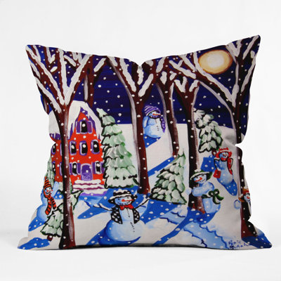 Renie Britenbucher Magic Snowmen Throw Pillow