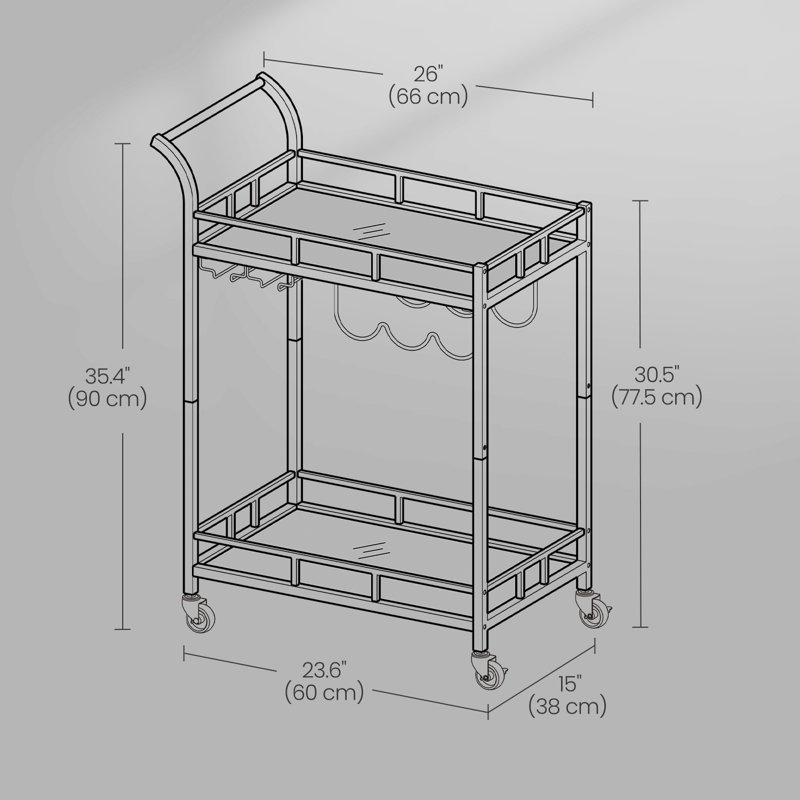 2-Tier Bar Cart, Black