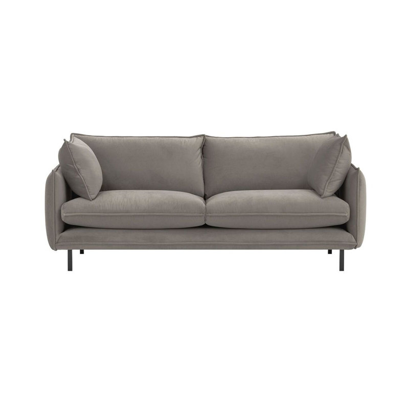 Neshay 3 Seater Velvet Sofa, Light Grey