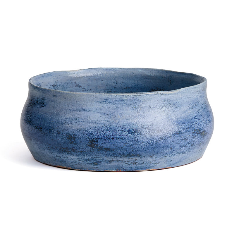Caspian Ceramic Decorative Bowl in Blue Ombre