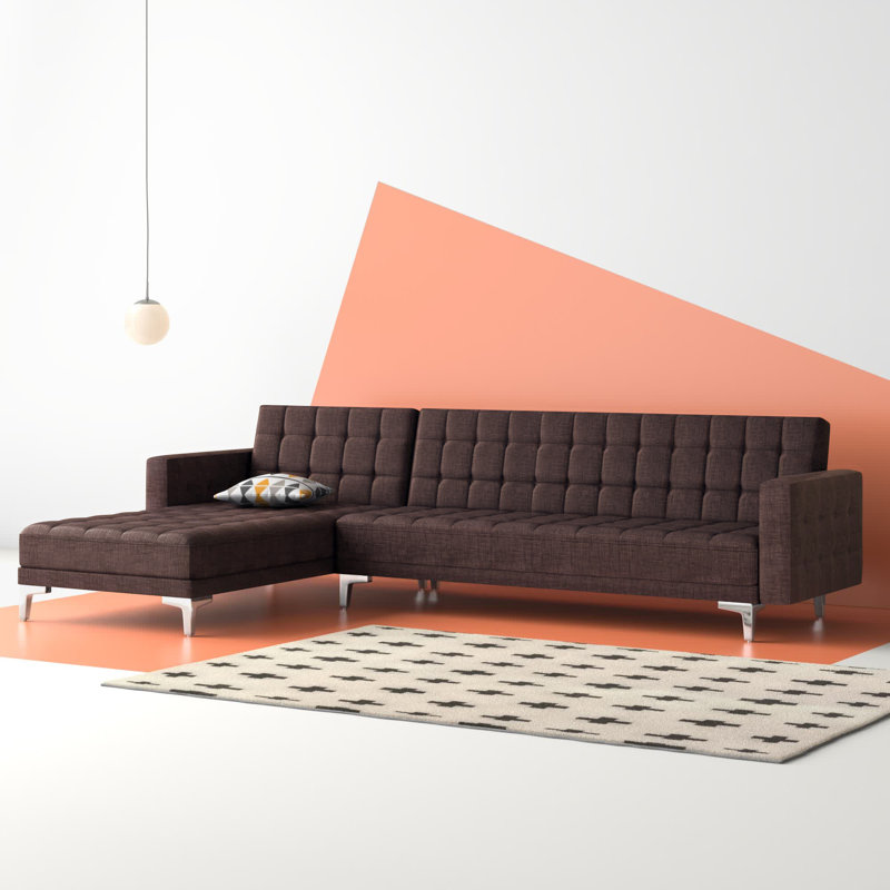 Bill 4 Seater Sofa Bed, Dark Brown