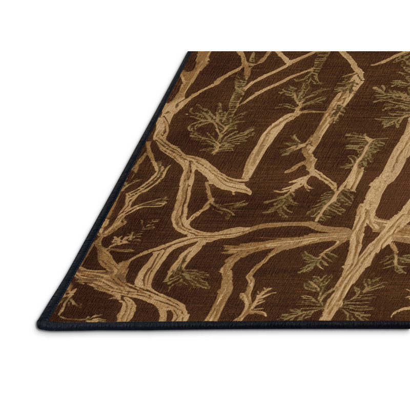 Machine Washable Turkish Brown Area Rug, Round 7'