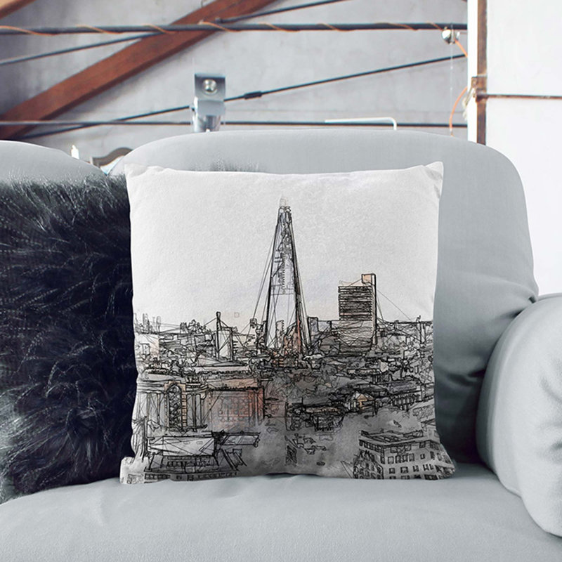 Square Cushion, 40cm H x 40cm W x 15cm D, Stone