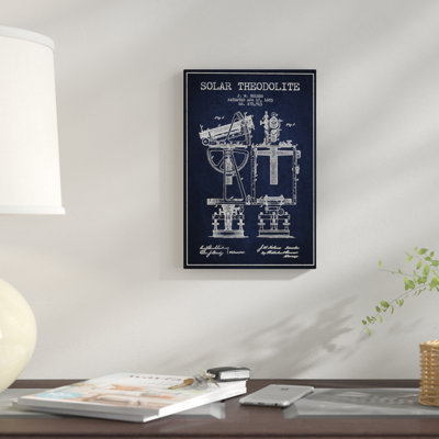 « j.w. holmes solaire theodolite », reproduction d’impression sur toile en bleu marine