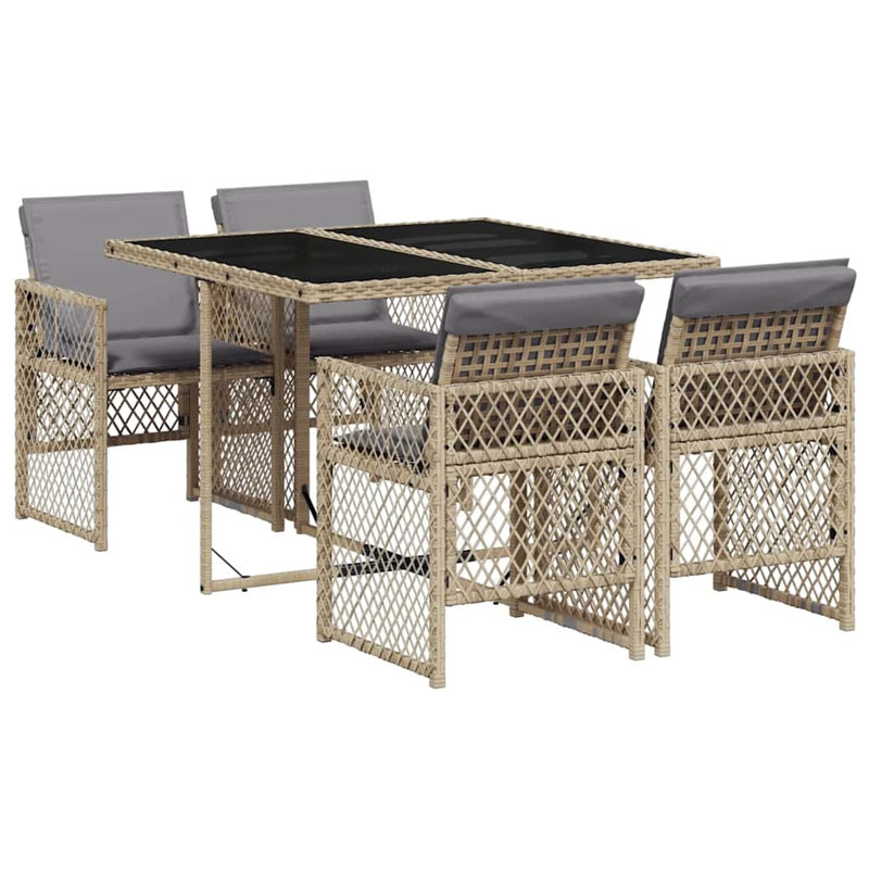 Patio Dining Set with, Cream White, Beige