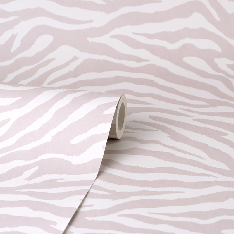 Shoshana Modern Zebra Wallpaper, Pink