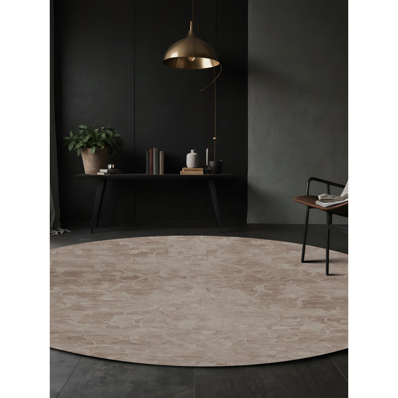 Tapis gris lavable à la machine GSIX03604, Rond 7 pi