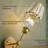 Crystal Battery Operated Wall Sconces Set Of 2, Gold Rechargeable Wireless Wall Sconce Lights With Crystal Lampshade, 12 RGB And 3CCT Dimmable Wall Lamps With Remote For Bedroom Living Room Hallway