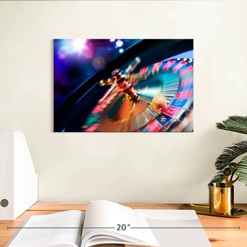 Senne Spinning Neon Roulette, 8" H x 12" W