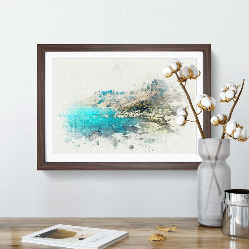 Cape Town in South Africa in Abstract - Picture Frame Graphic Art Print, Walnut Framed, 48cm H x 65cm W x 2cm D