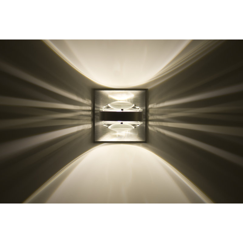 Plafonnier encastré d’extérieur Optos, Transparent, Aluminium brossé