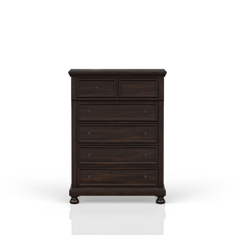 Dark Cherry 5 Drawer Chest