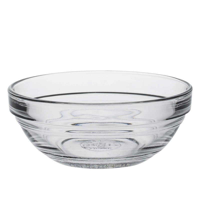 Duralex - Lys Glass Stacking Bowls for Kitchen, 3.7cm H x 9cm W x 3.7cm D