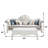 Ornate Carved White Tufted Sofa